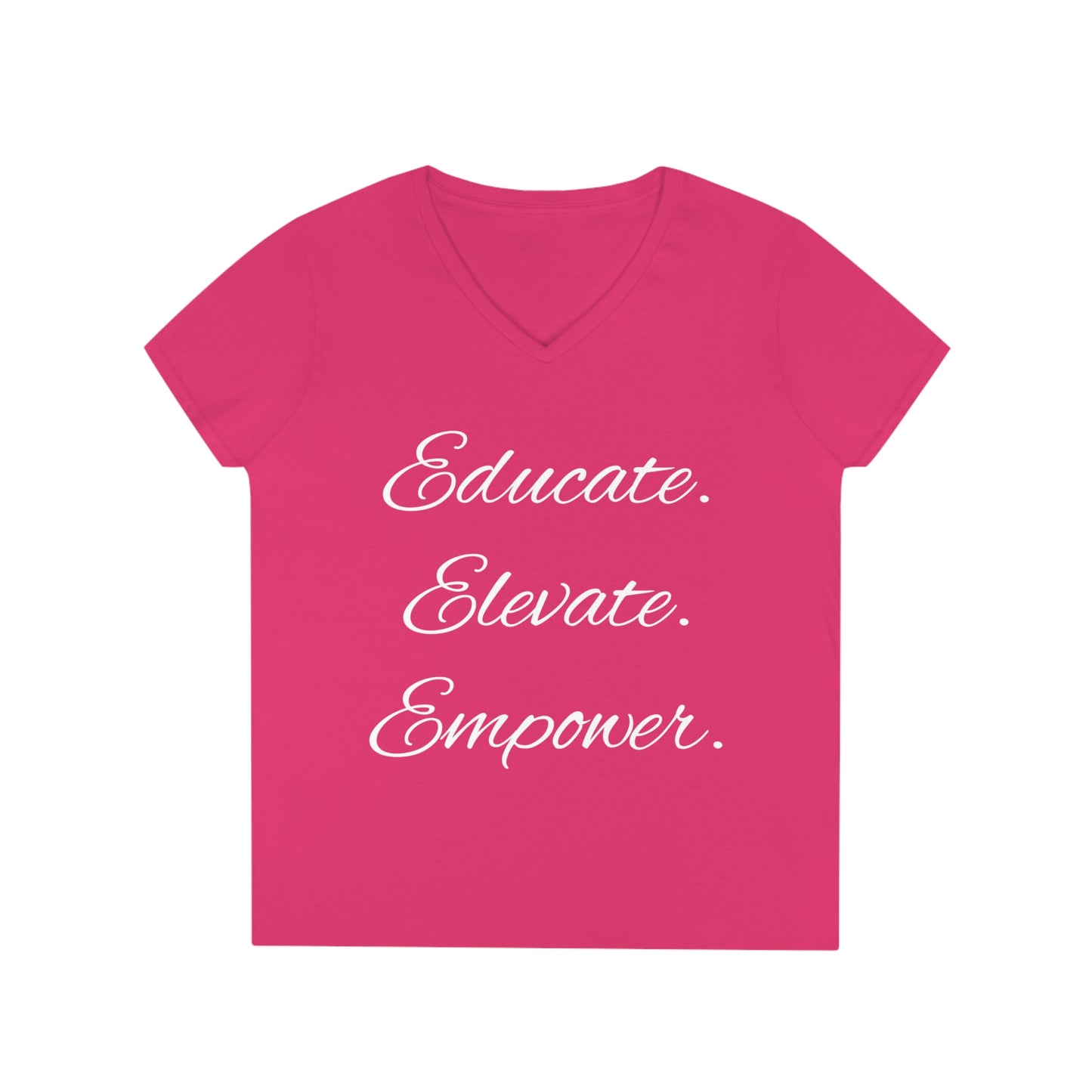Educate-Elevate-Empower - Ladies' V-Neck T-Shirt