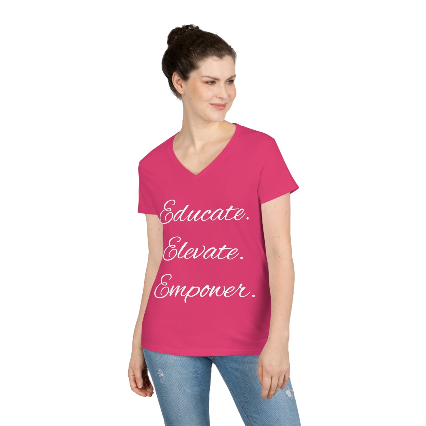 Educate-Elevate-Empower - Ladies' V-Neck T-Shirt