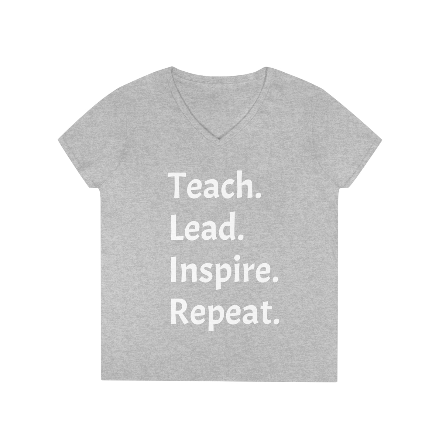 Teach, Lead, Inspire, Repeat - Ladies' V-Neck T-Shirt