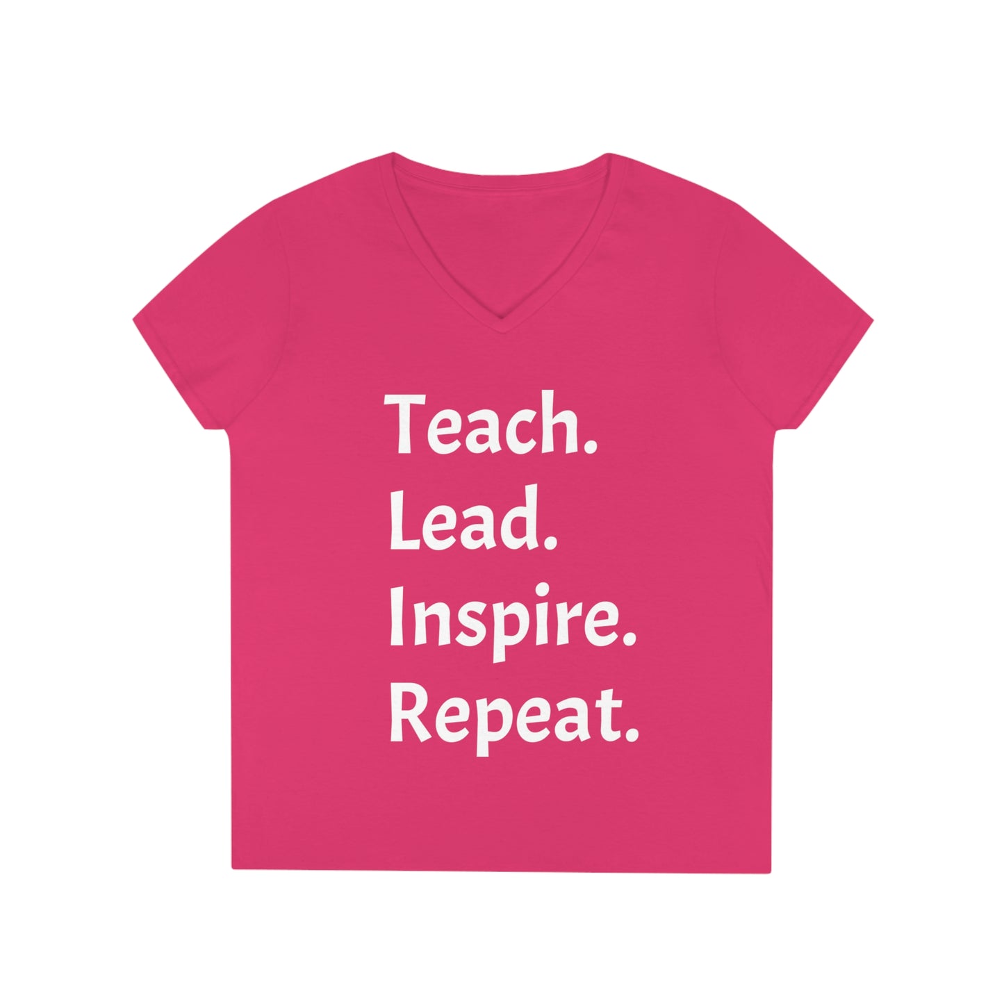 Teach, Lead, Inspire, Repeat - Ladies' V-Neck T-Shirt