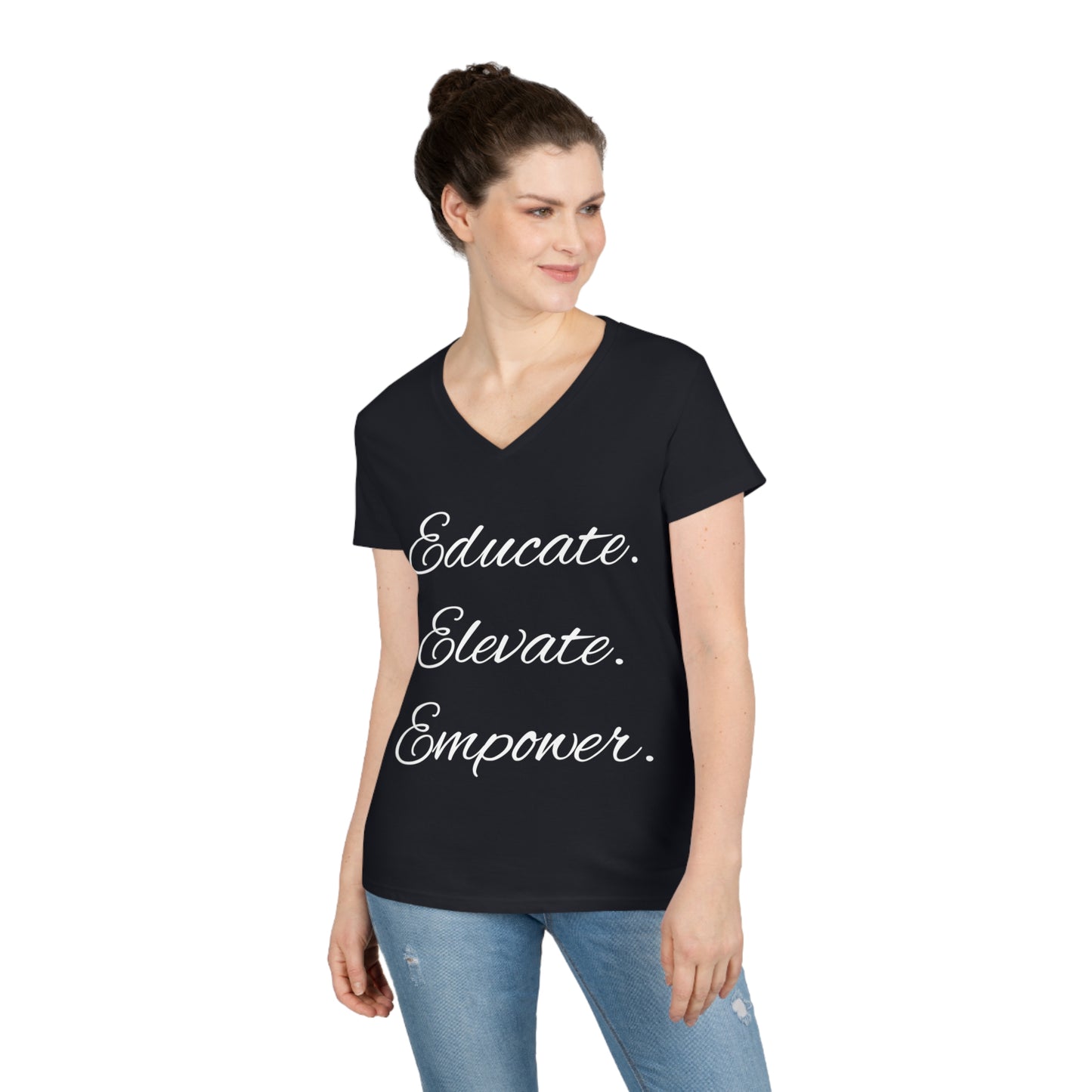 Educate-Elevate-Empower - Ladies' V-Neck T-Shirt