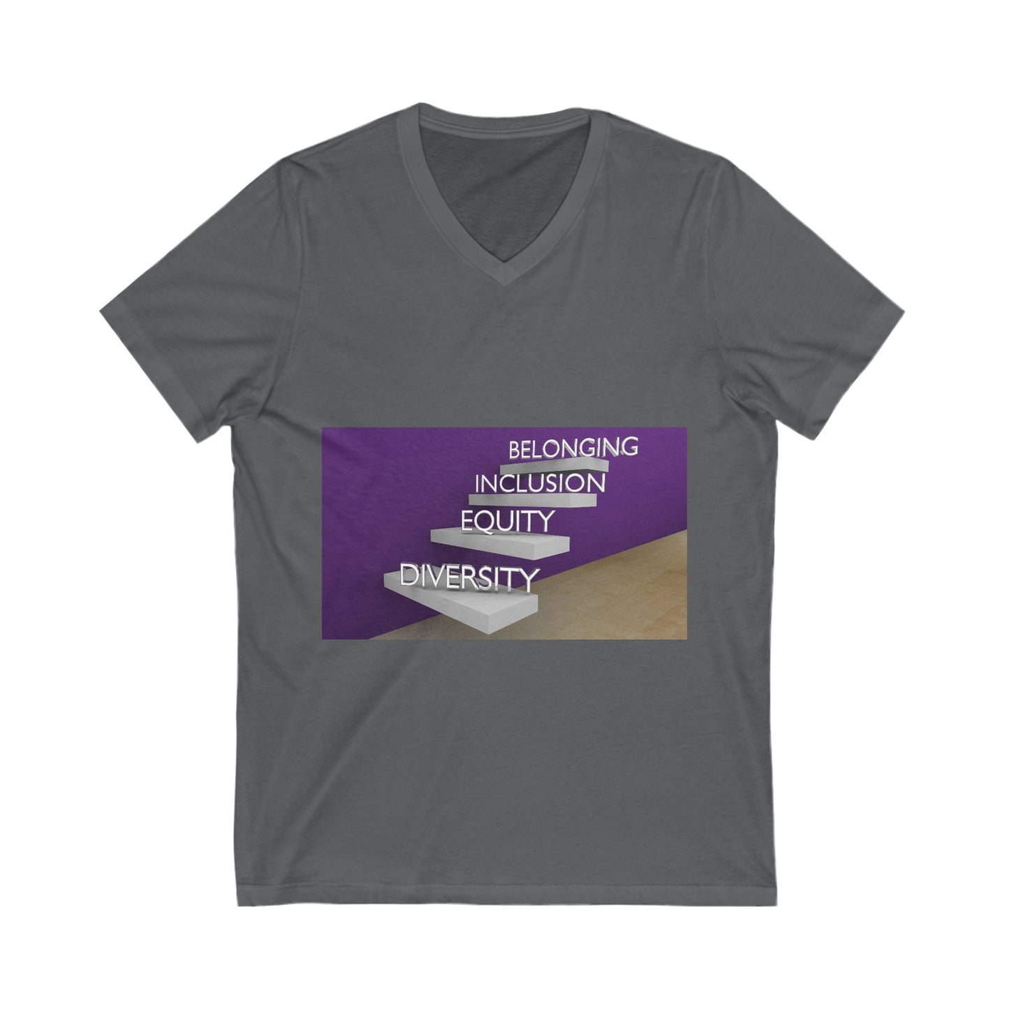DEI Belonging - Unisex Jersey Short Sleeve V-Neck Tee