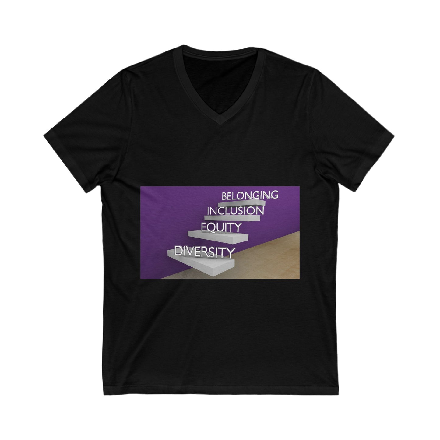 DEI Belonging - Unisex Jersey Short Sleeve V-Neck Tee