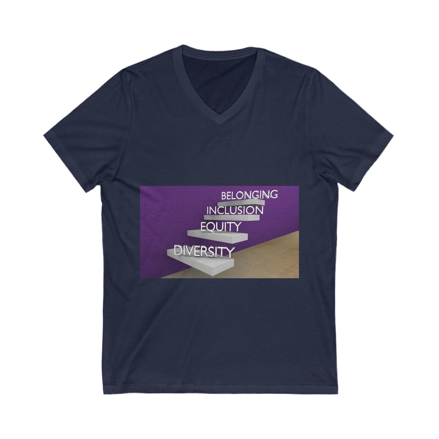 DEI Belonging - Unisex Jersey Short Sleeve V-Neck Tee