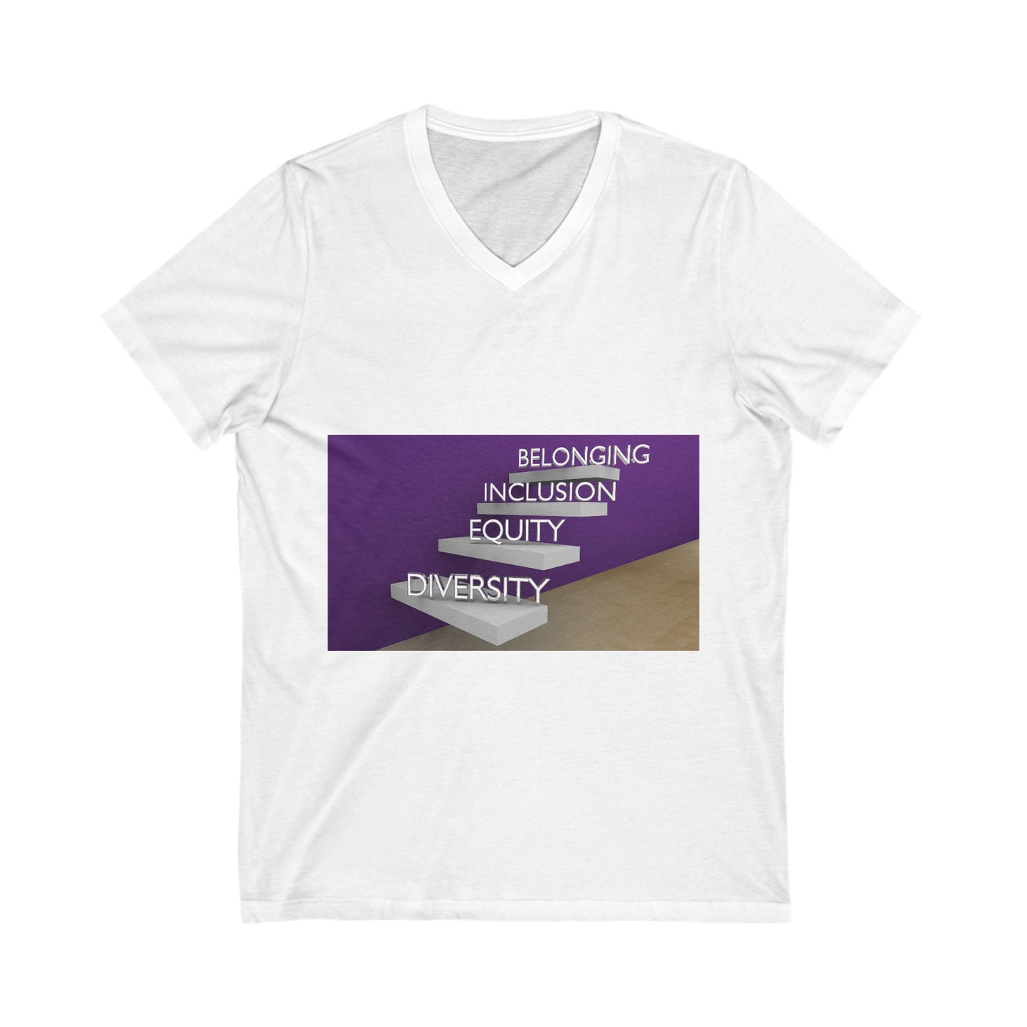 DEI Belonging - Unisex Jersey Short Sleeve V-Neck Tee
