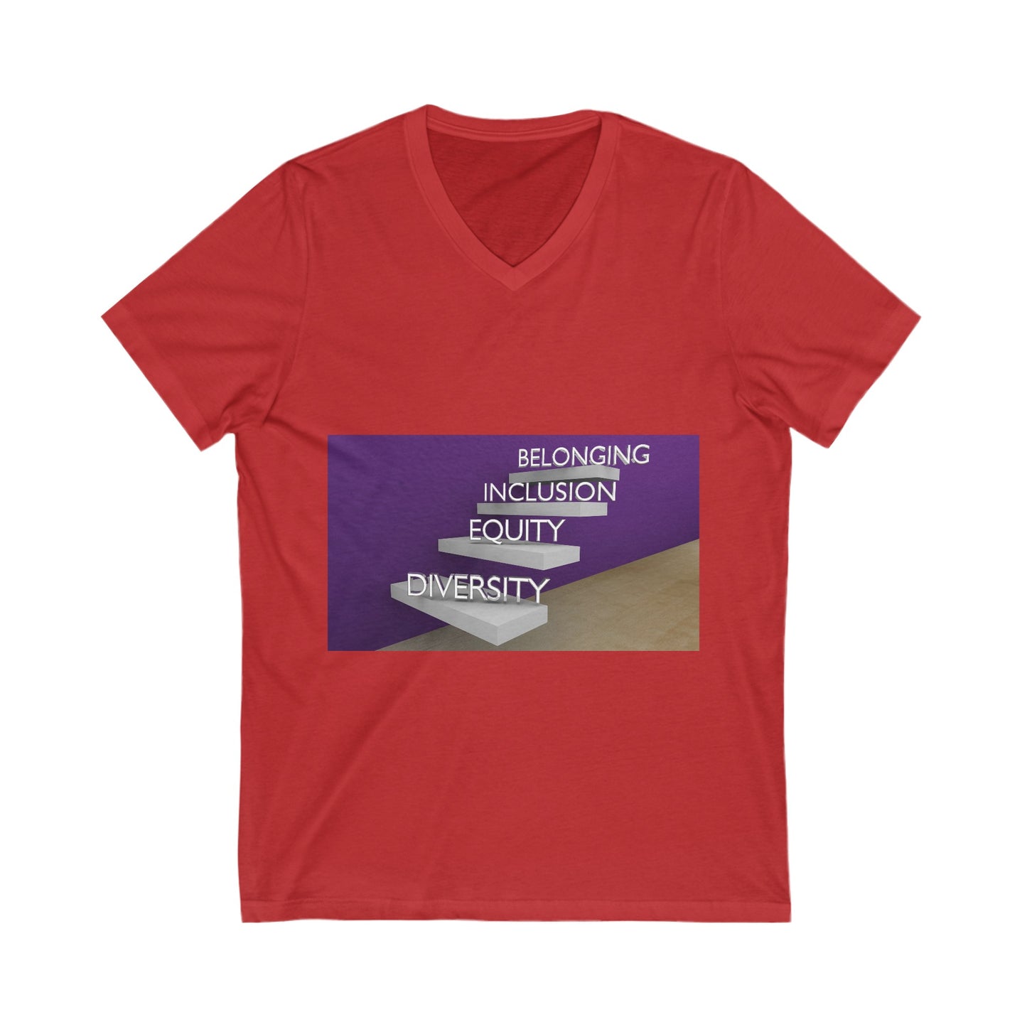 DEI Belonging - Unisex Jersey Short Sleeve V-Neck Tee