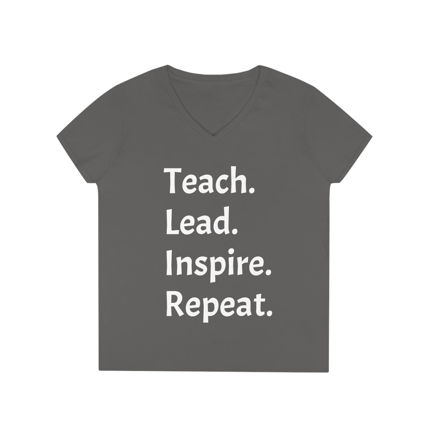Teach, Lead, Inspire, Repeat - Ladies' V-Neck T-Shirt