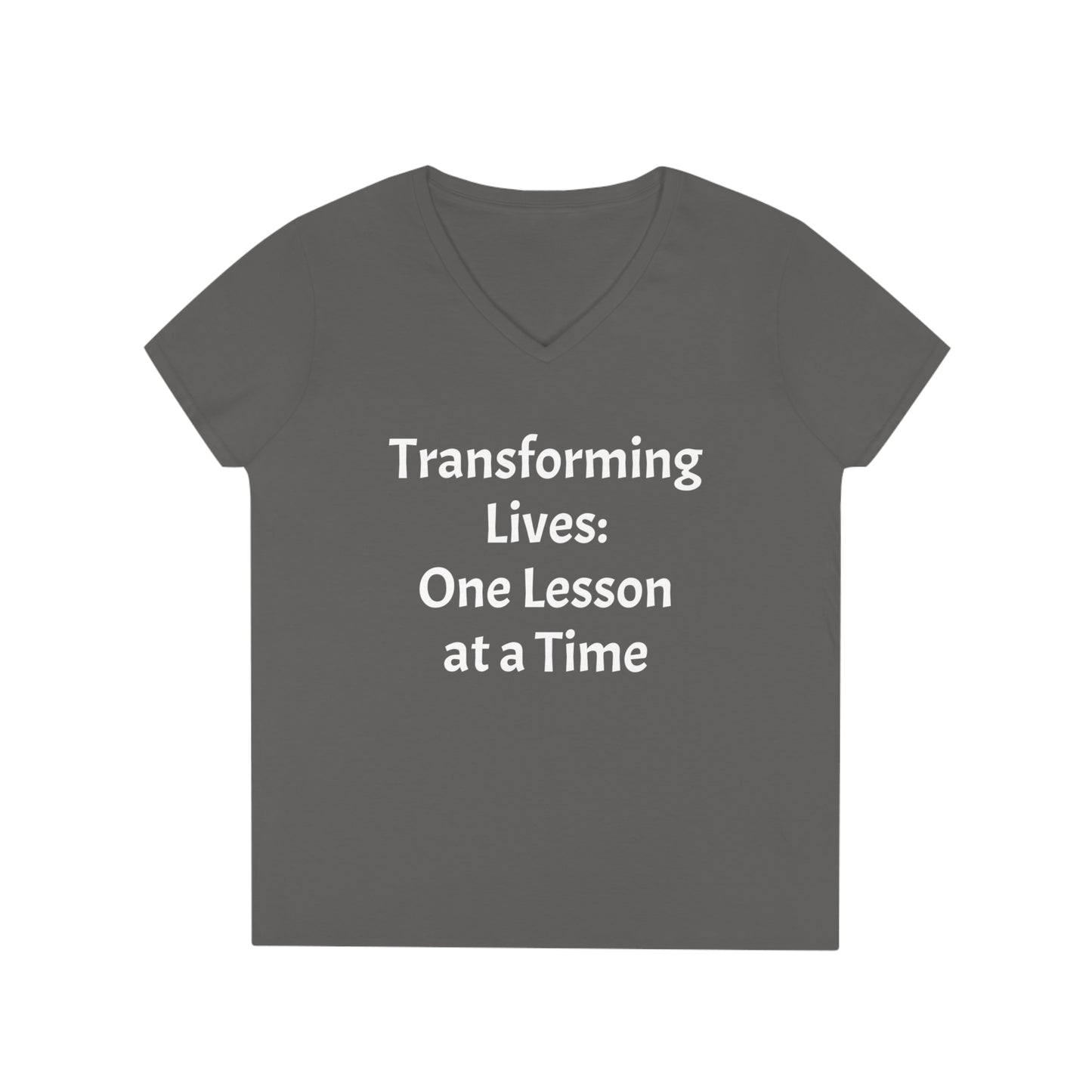 Transforming Lives: One Lesson at a time - Ladies' V-Neck T-Shirt