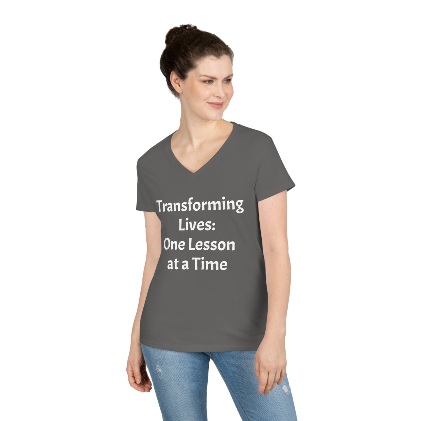 Transforming Lives: One Lesson at a time - Ladies' V-Neck T-Shirt