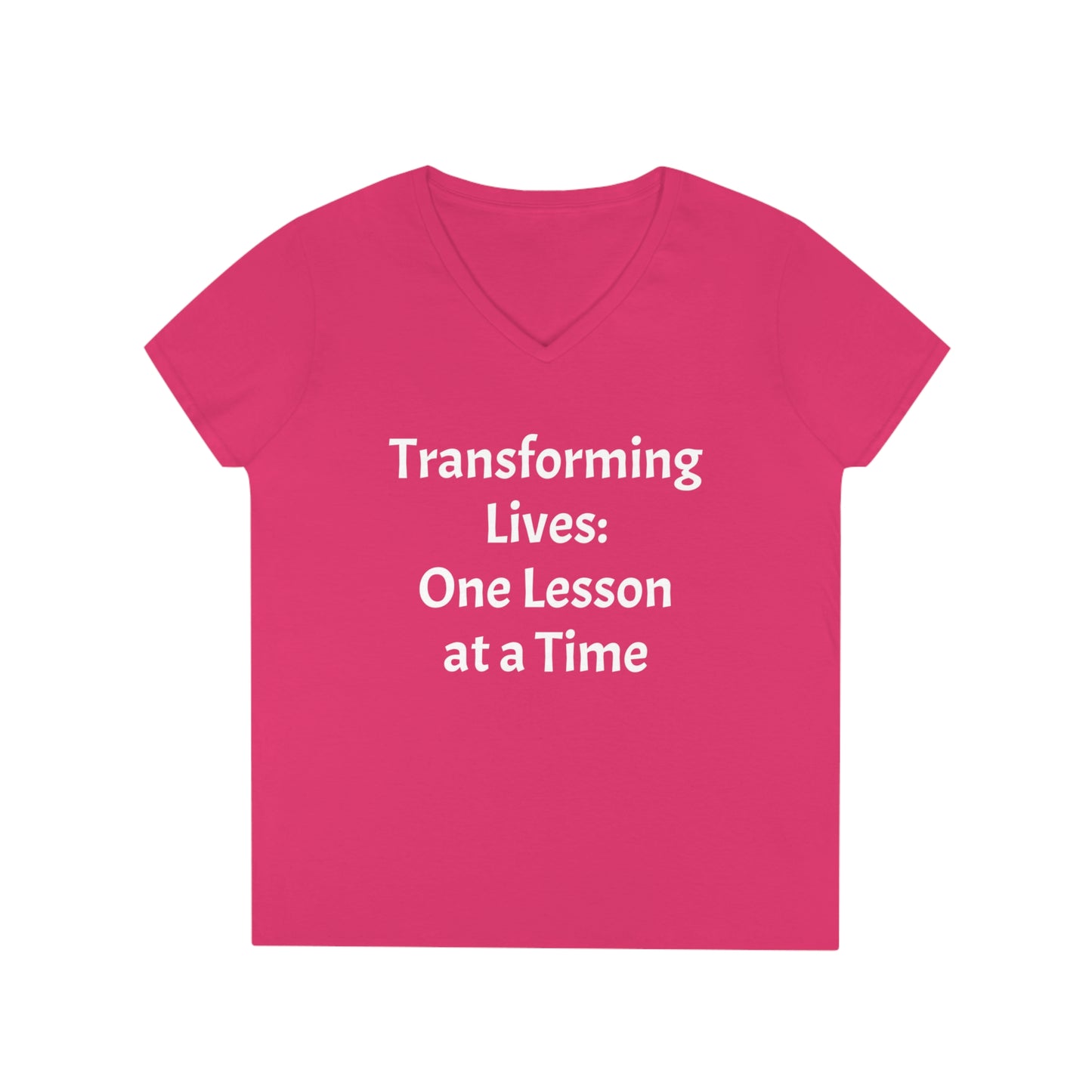 Transforming Lives: One Lesson at a time - Ladies' V-Neck T-Shirt