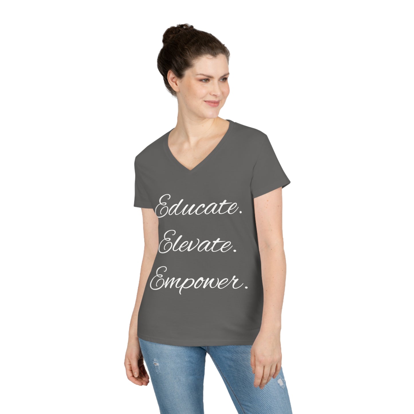 Educate-Elevate-Empower - Ladies' V-Neck T-Shirt