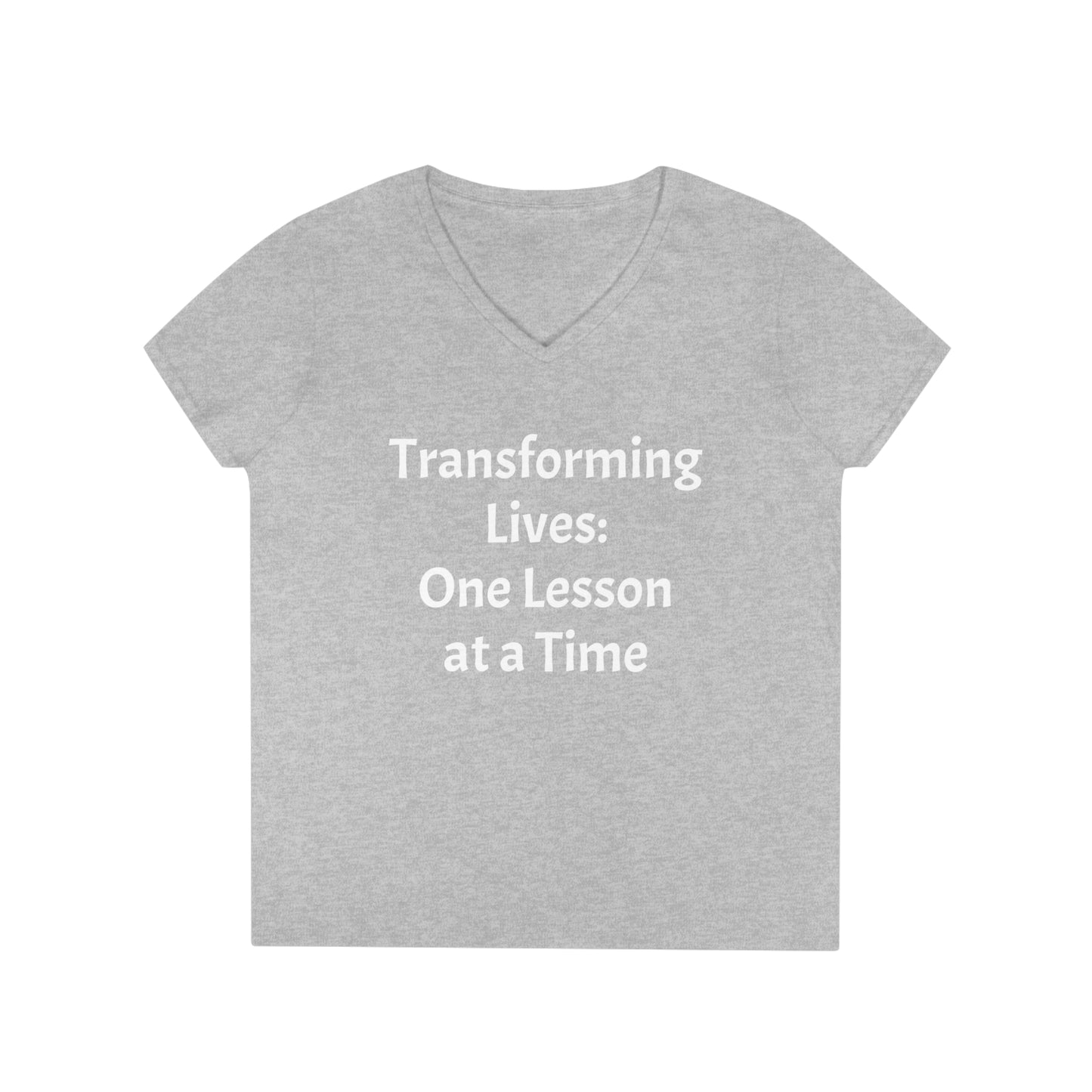 Transforming Lives: One Lesson at a time - Ladies' V-Neck T-Shirt
