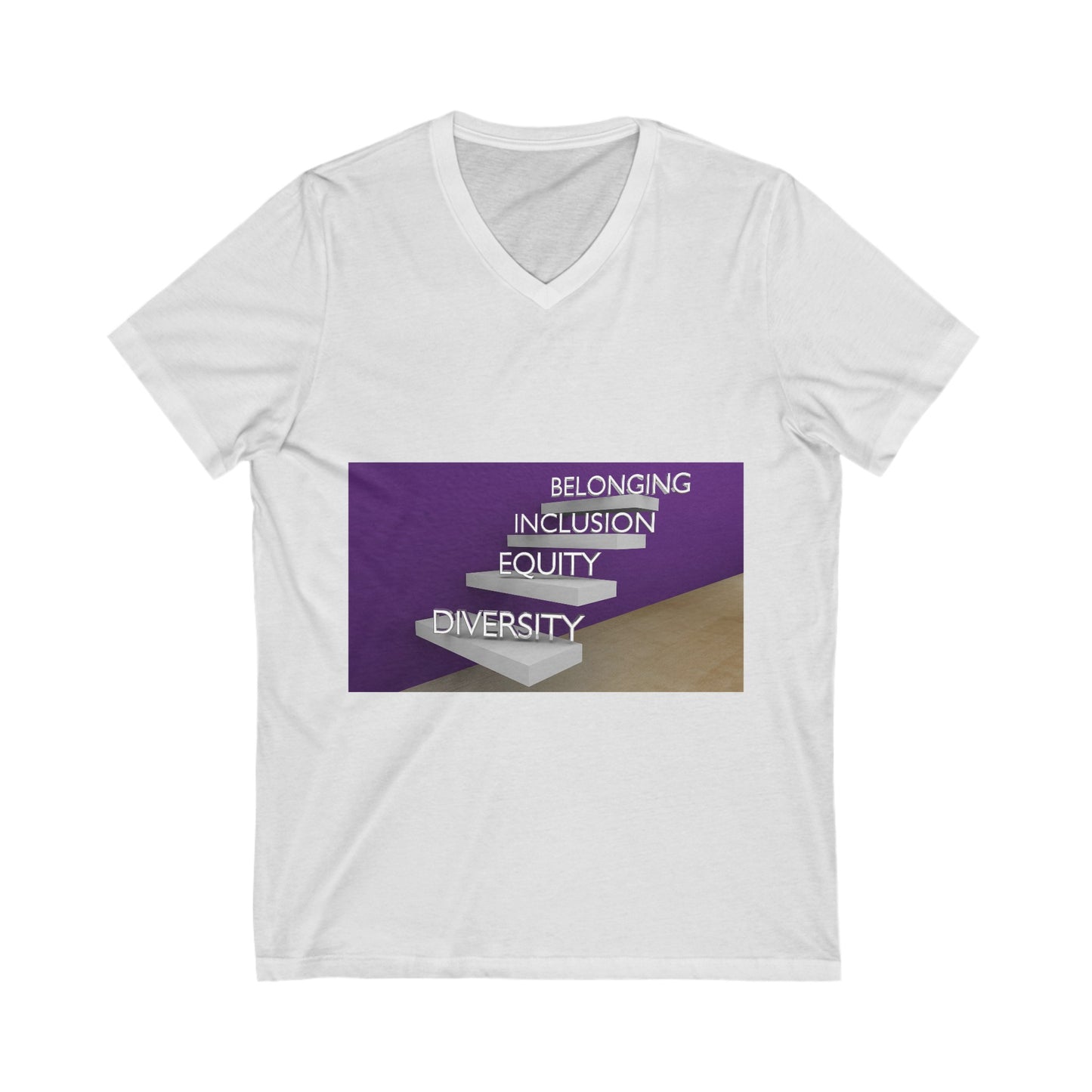 DEI Belonging - Unisex Jersey Short Sleeve V-Neck Tee