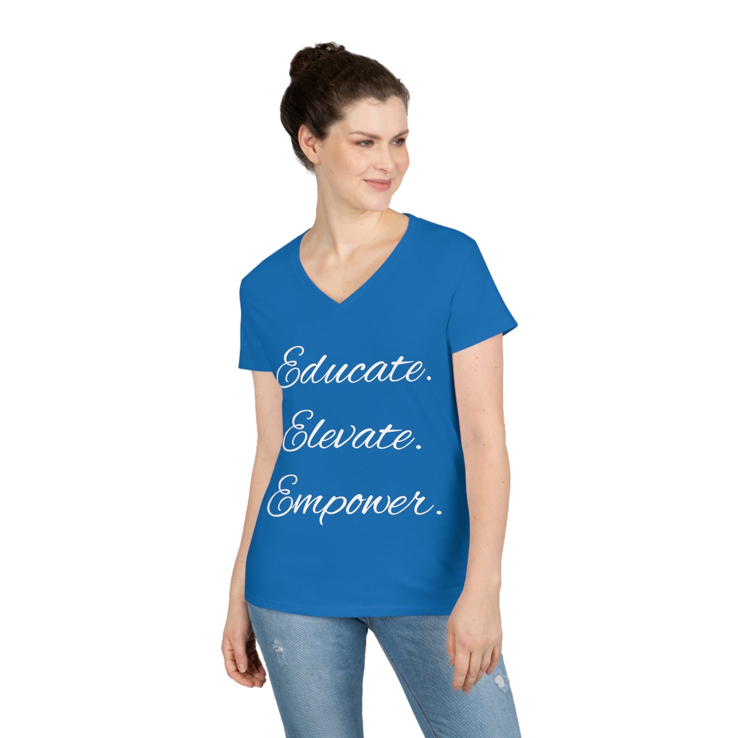 Educate-Elevate-Empower - Ladies' V-Neck T-Shirt